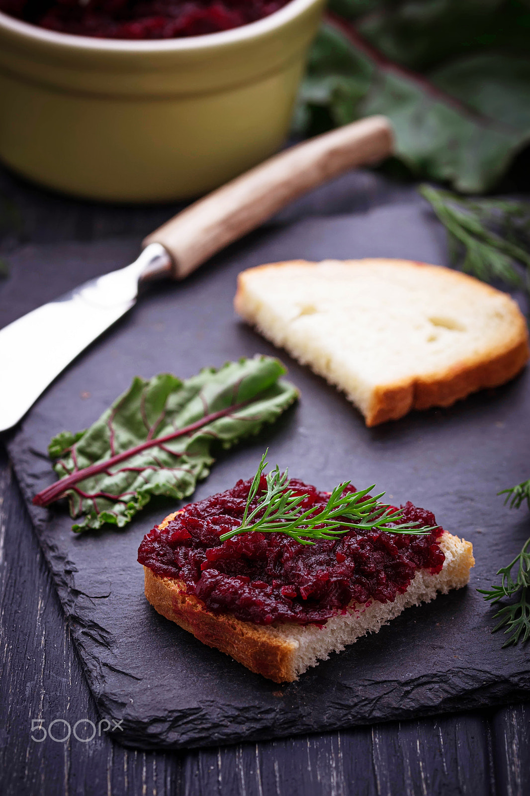 Sigma 105mm F2.8 EX DG OS HSM sample photo. Beetroot caviar and toast photography