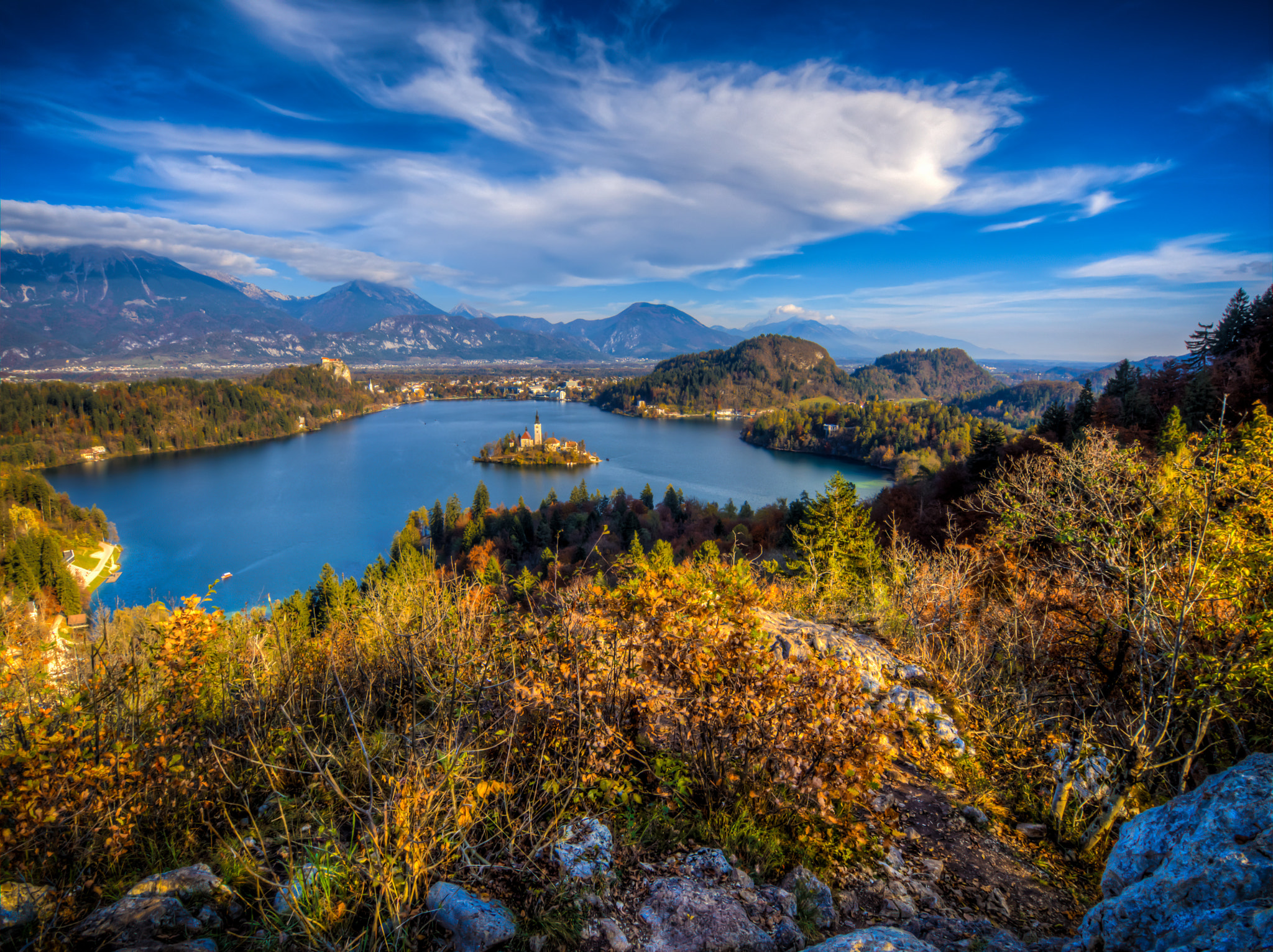 Olympus OM-D E-M10 sample photo. Bled panorama photography
