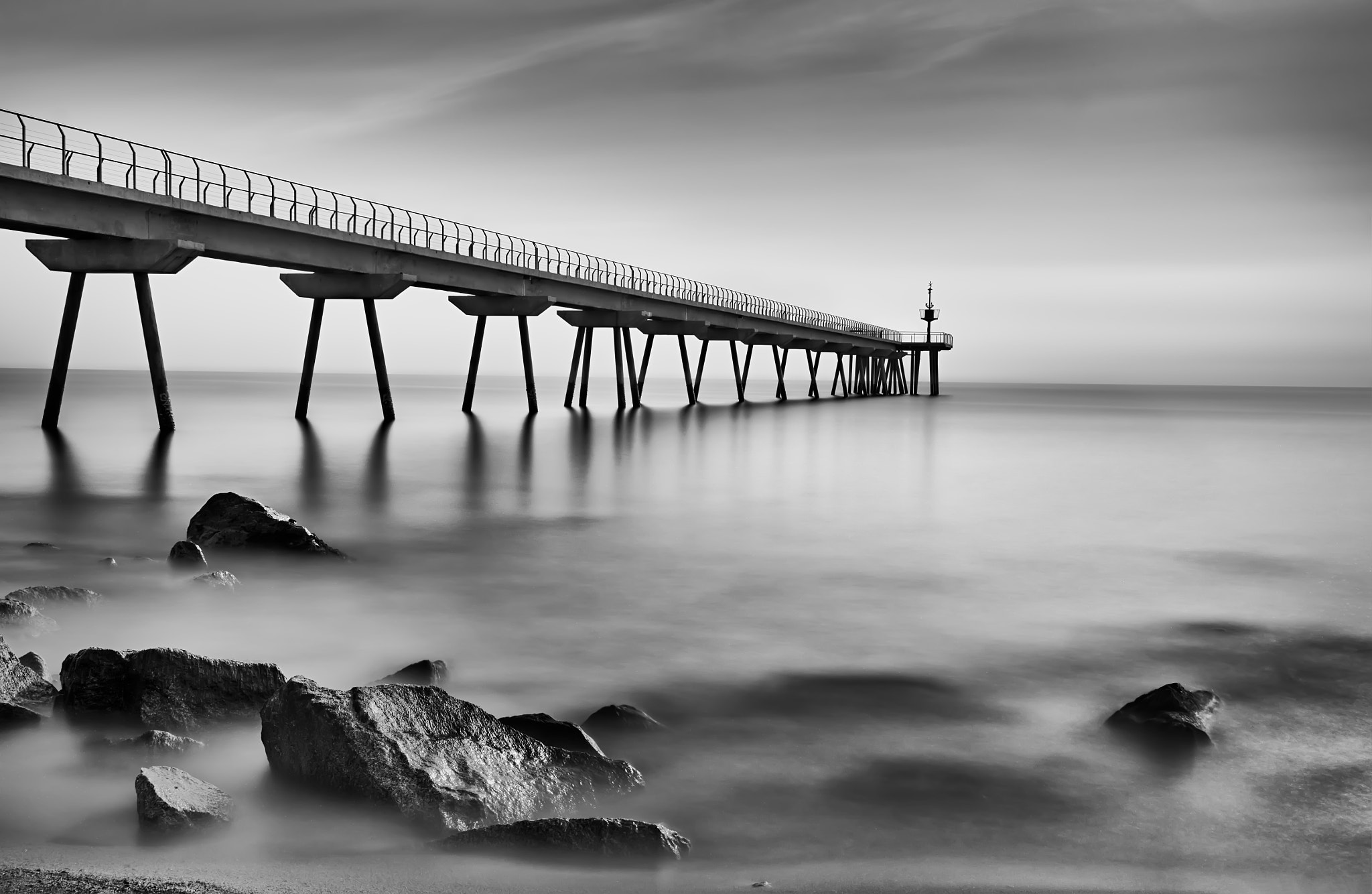 Sony Alpha DSLR-A580 sample photo. Pont del petroli b&w photography