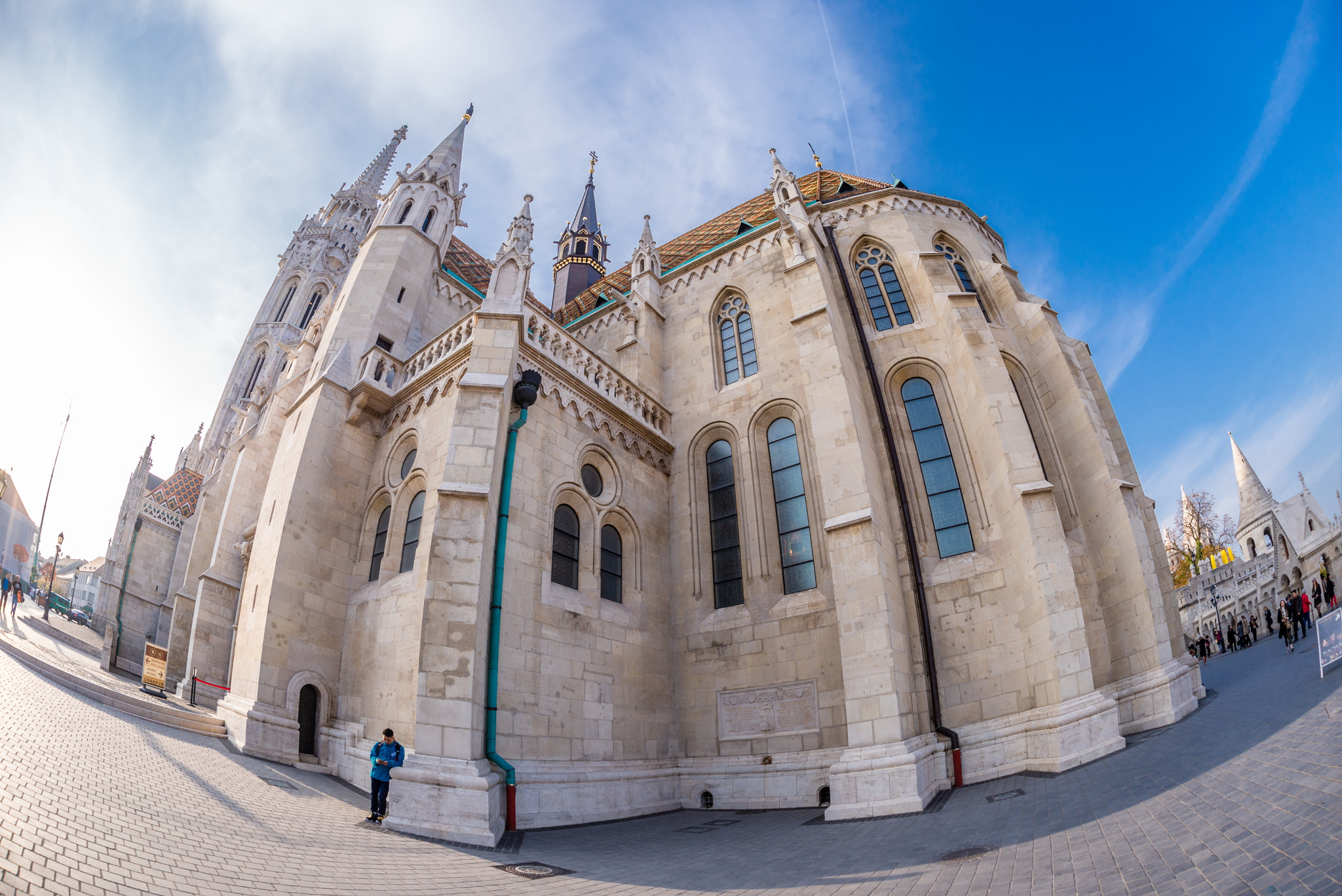 Nikon D600 sample photo. Matthias church in fisheye perspective photography