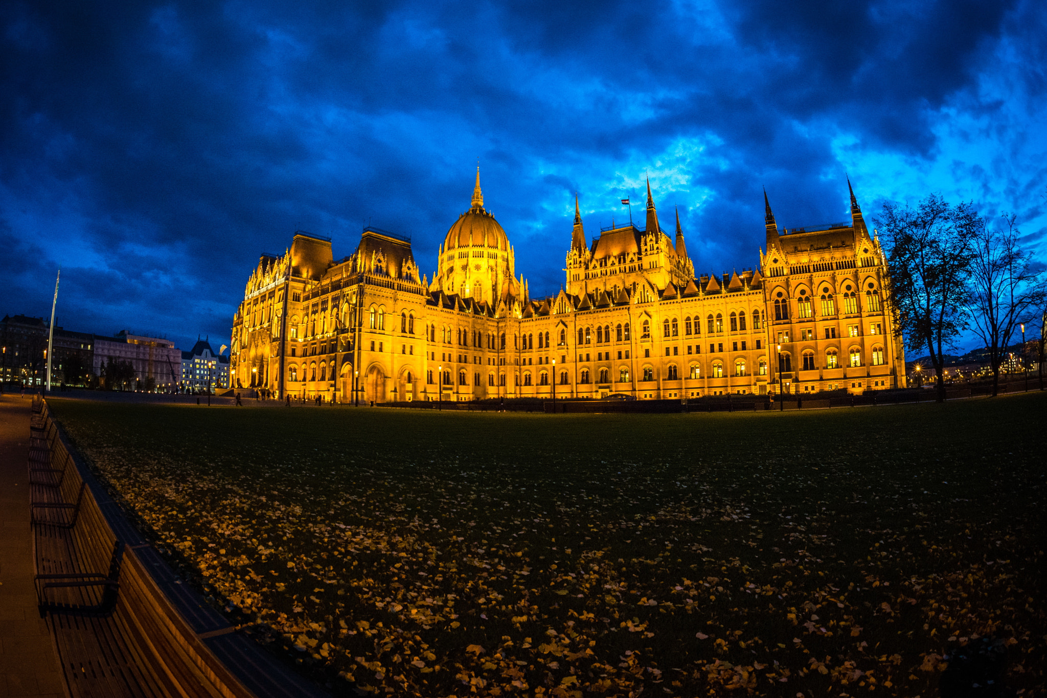 Nikon D600 + Sigma 15mm F2.8 EX DG Diagonal Fisheye sample photo. The hungarian parliament in blue hour photography