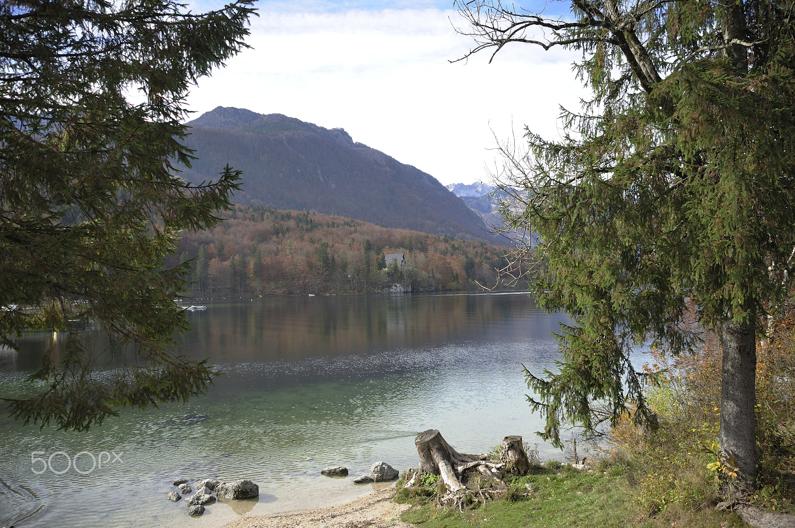 Nikon D5000 sample photo. Reflection of mountains in lake bohinj photography