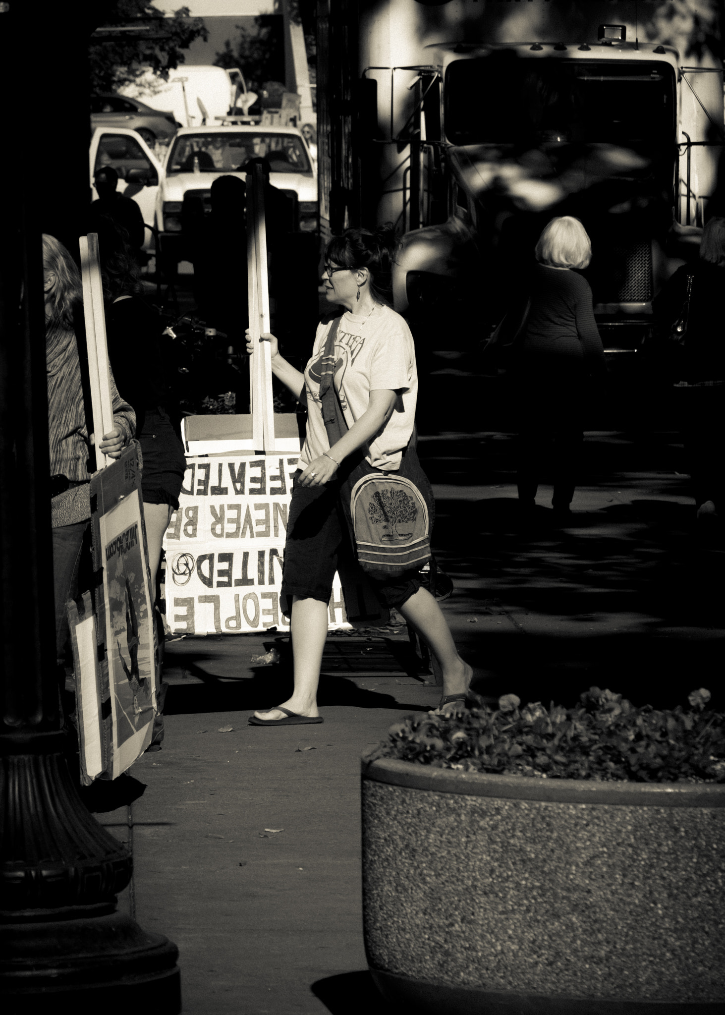 Sony a6000 + Sony FE 90mm F2.8 Macro G OSS sample photo. Protesters gathering 6 photography