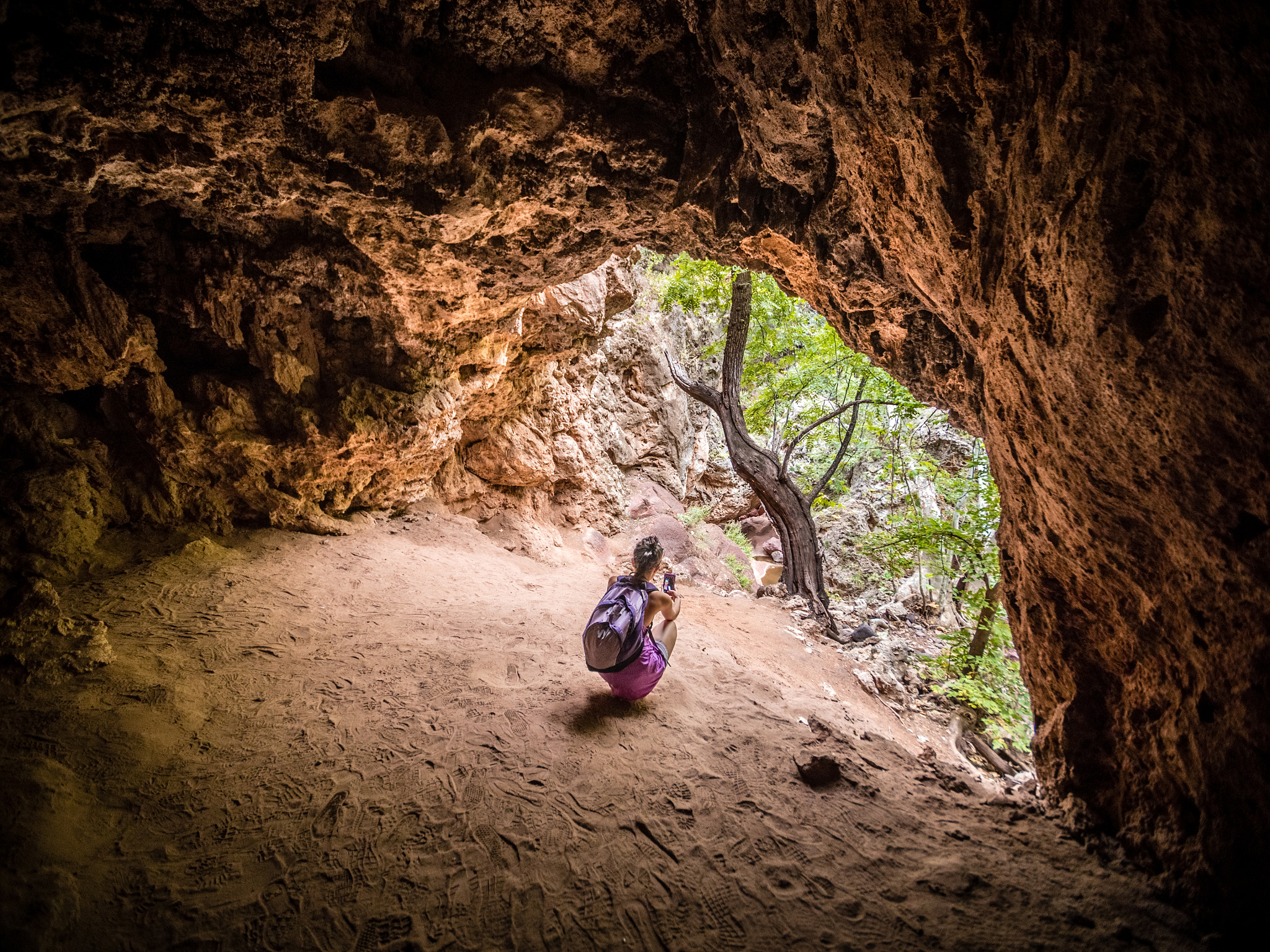 Panasonic Lumix DMC-GH4 + .64x Sigma DC 10-20/4-5.6 EX HSM sample photo. At the mouth of the cave photography