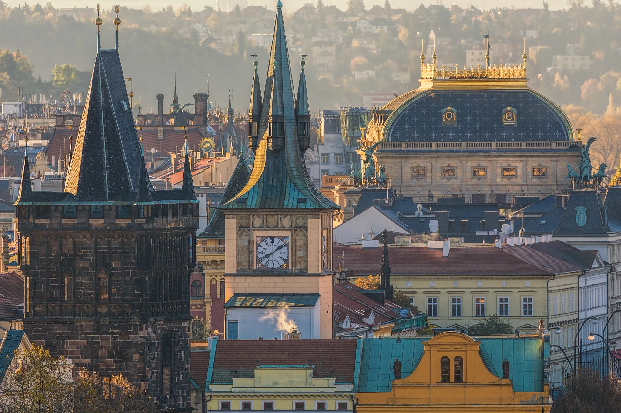 Canon EOS 700D (EOS Rebel T5i / EOS Kiss X7i) + Canon EF 100-400mm F4.5-5.6L IS USM sample photo. Prague roofs and towers photography