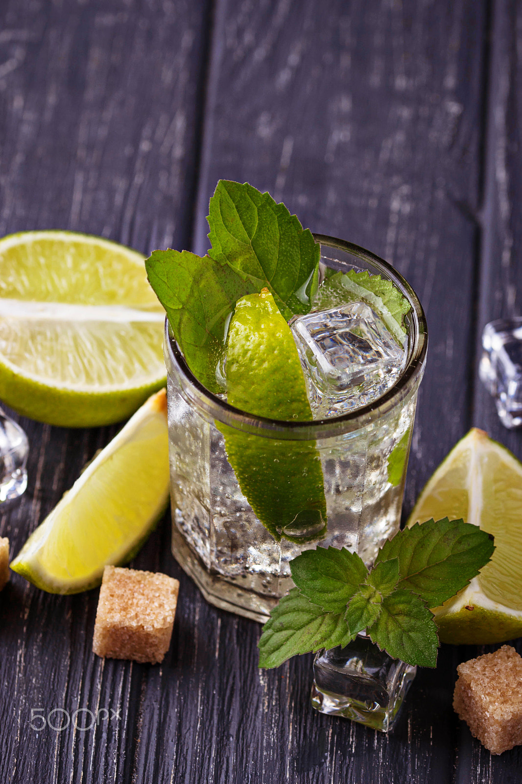 Sigma 105mm F2.8 EX DG OS HSM sample photo. Cocktail mojito with mint, lime and ice photography