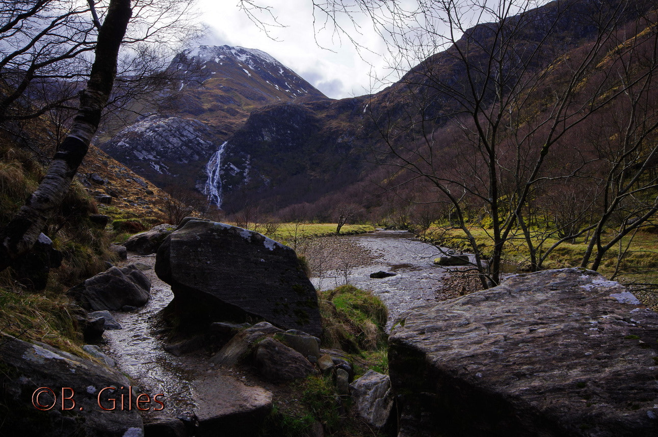 Pentax K-3 sample photo. Trail to the falls, scotland photography