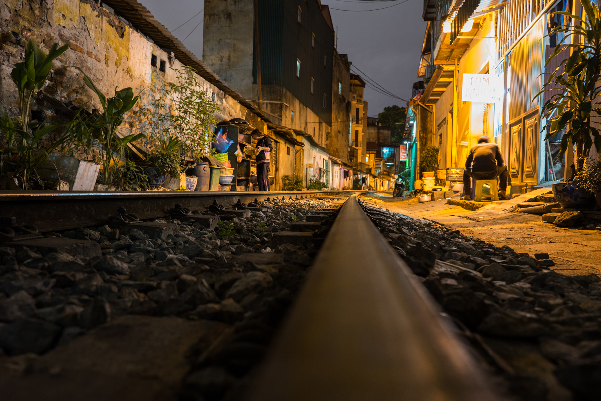 Sony a7 II sample photo. Railway on the streets of hanoi photography