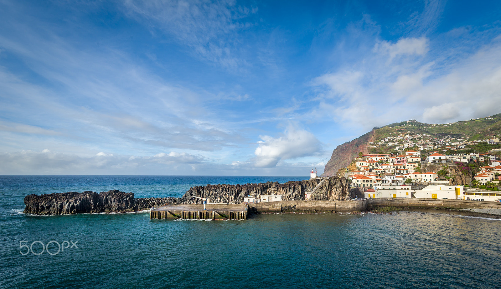 Nikon D3S sample photo. Panoramic view of camara de lobos old town harbor. photography