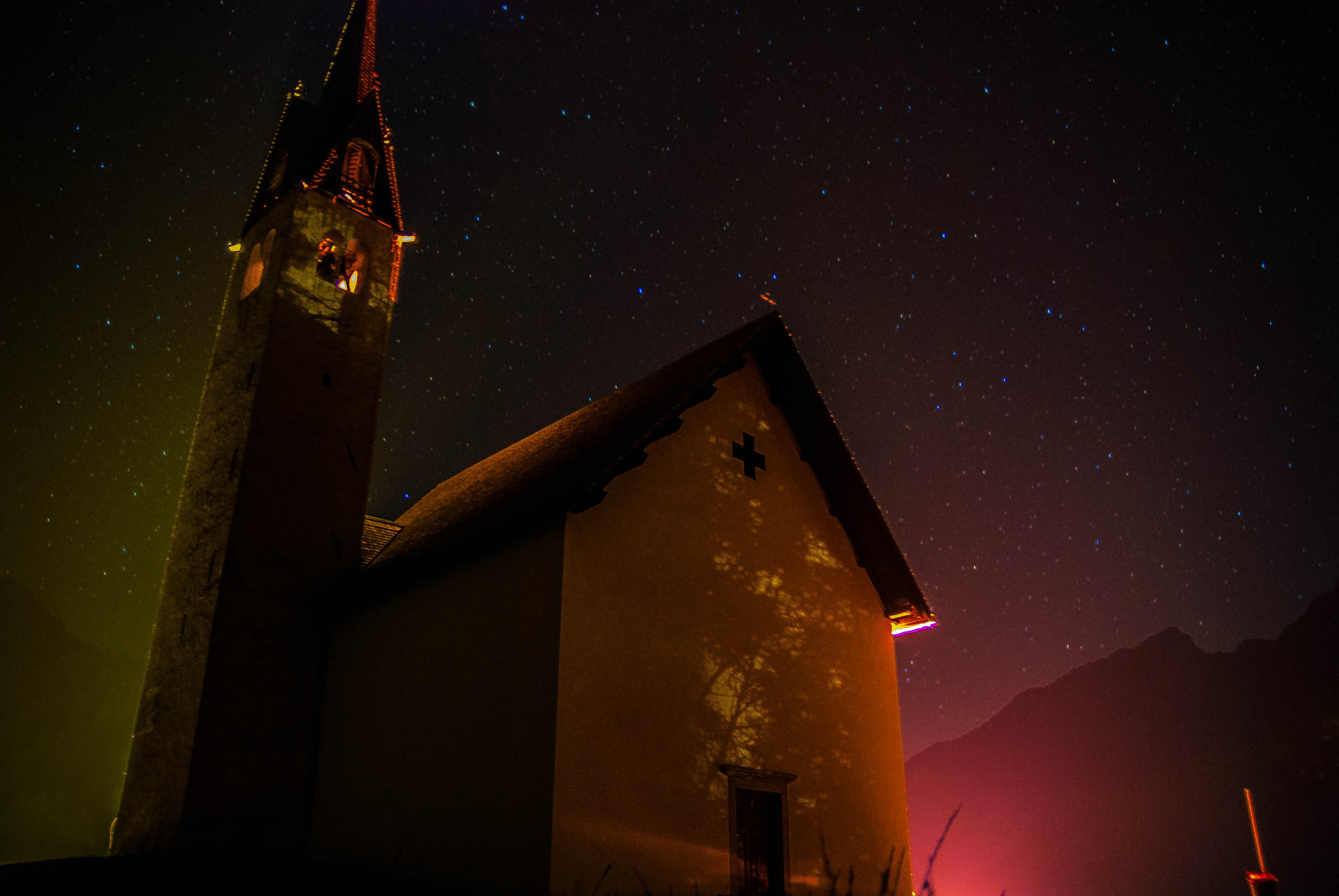 Nikon D200 + Sigma 18-50mm F2.8 EX DC sample photo. Church at night photography