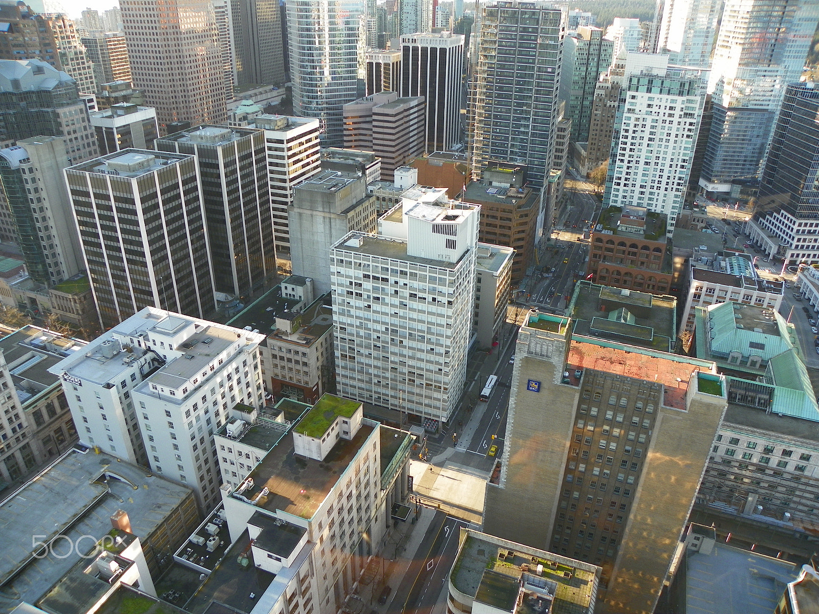 Kodak EasyShare Z981 sample photo. Aerial view of downtown vancouver photography