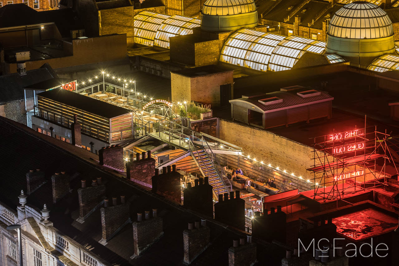 Canon EF 70-200mm F2.8L IS USM sample photo. Headrow house roof garden leeds at night - west yorkshire uk -28 photography