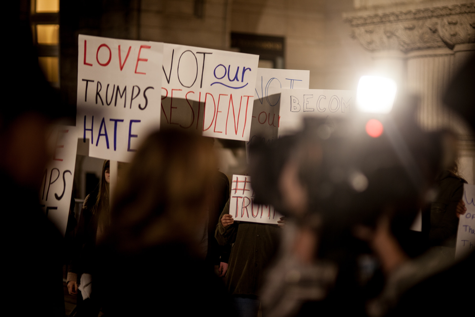 Sigma 85mm F1.4 EX DG HSM sample photo. Washington d.c. donald trump protest photography