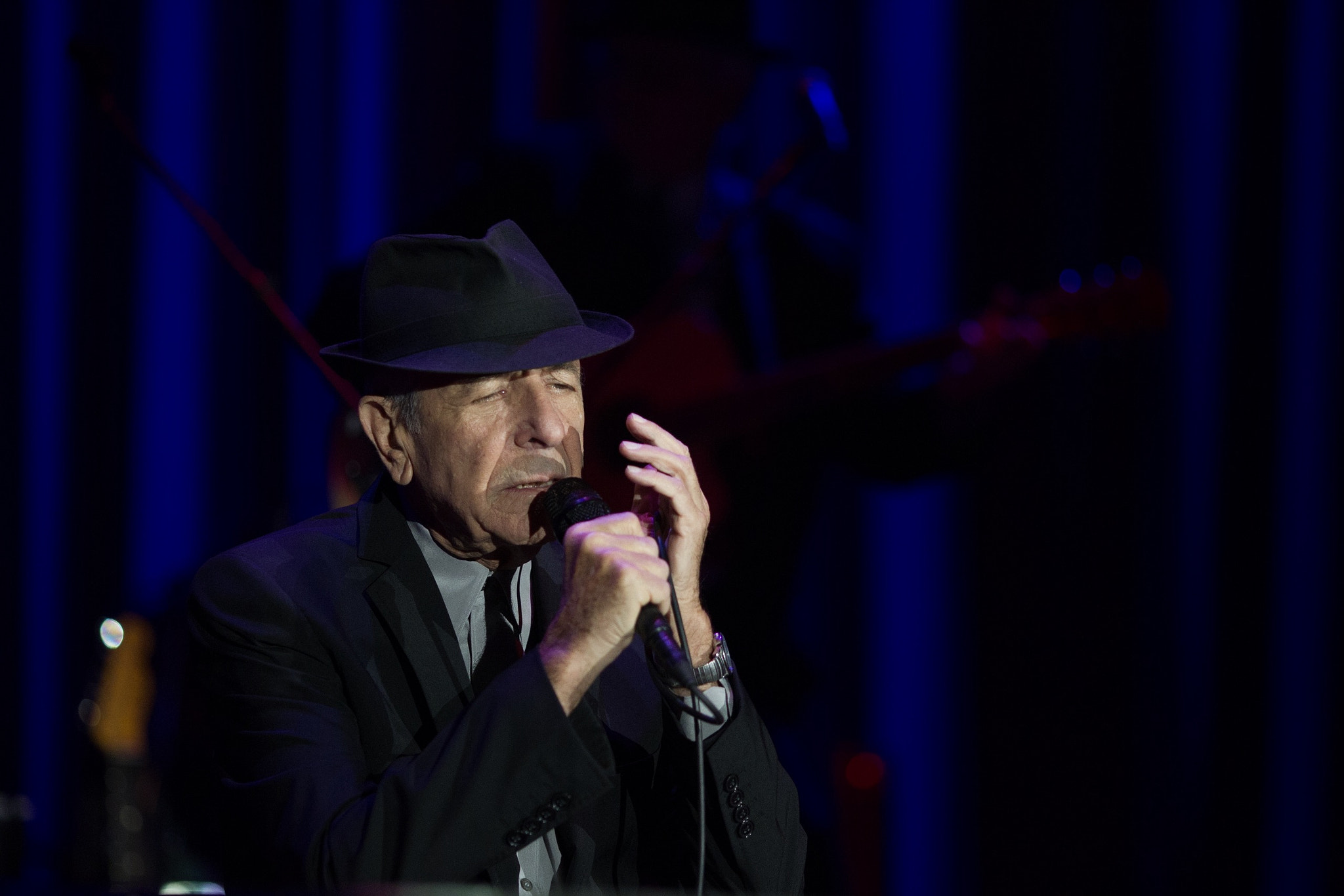 Canon EOS-1D Mark IV + Canon EF 135mm F2L USM sample photo. Leonard cohen. picture taken during his concert in ... photography