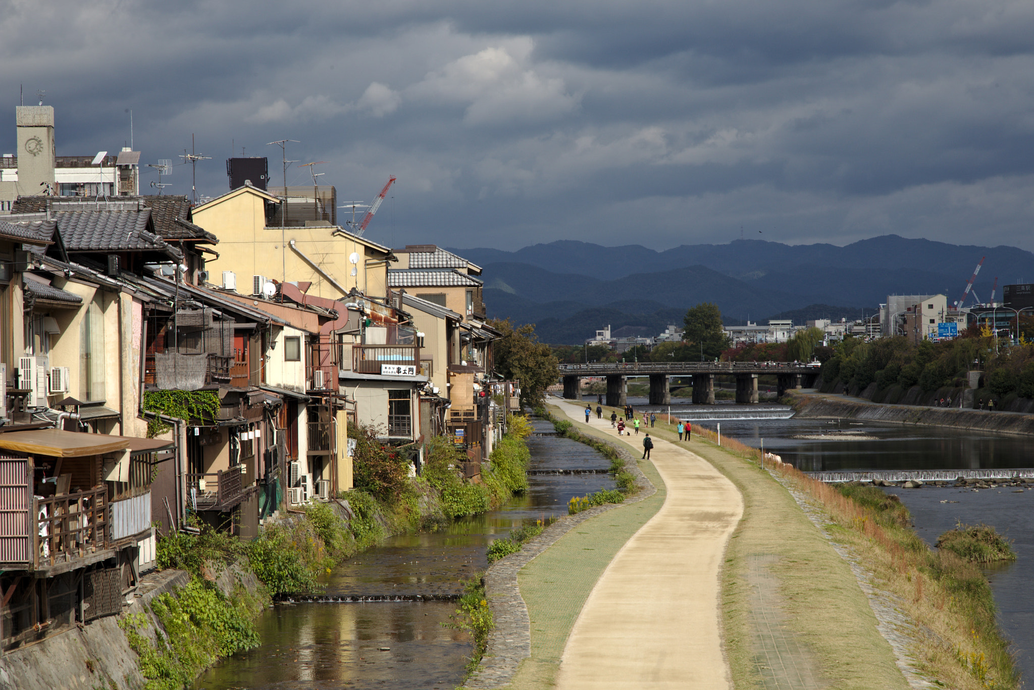 The Old River Bank of Kyoto