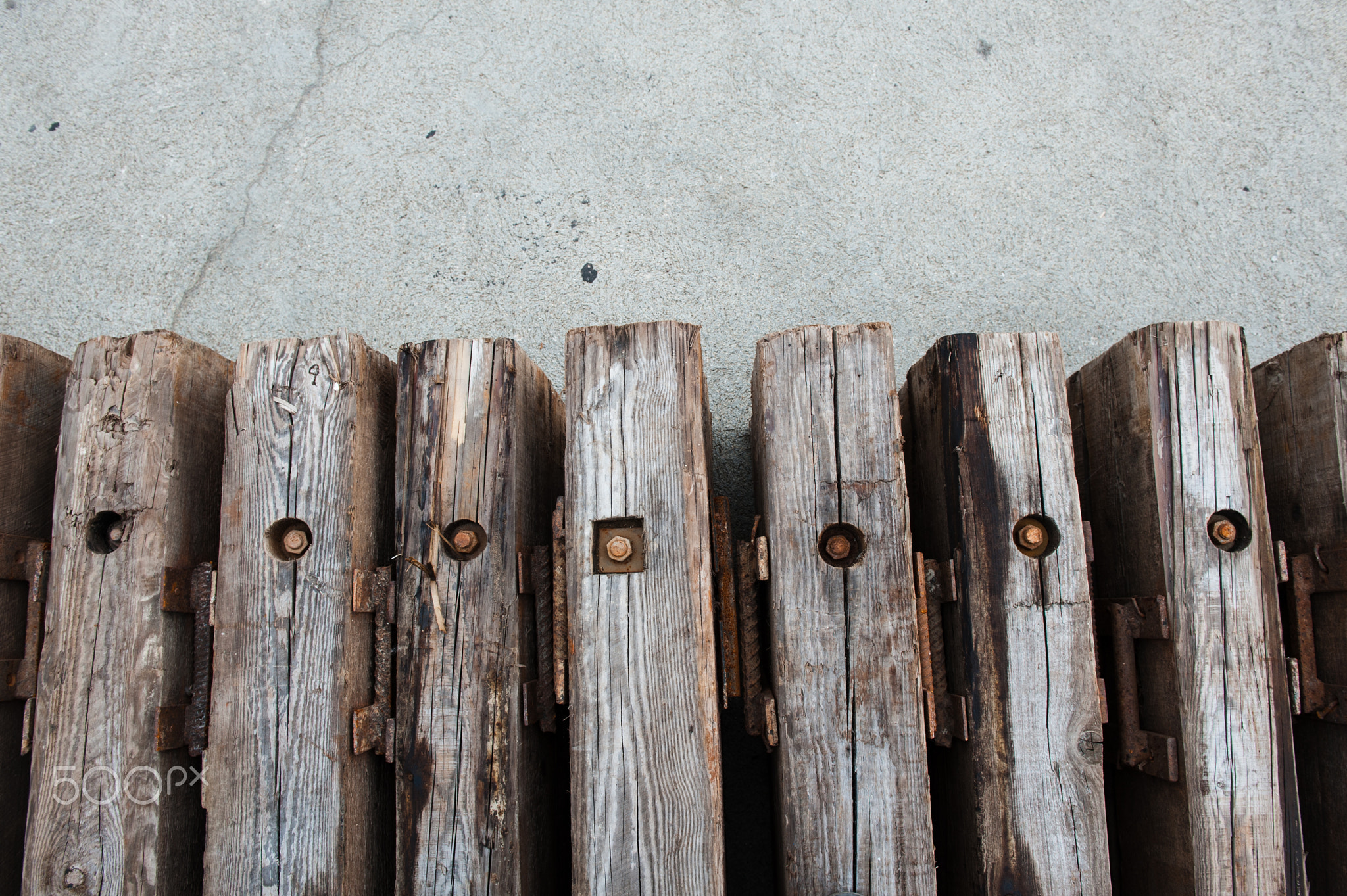 Detail close up from above on wood blocks with copy spaceDetail view of wooden truss