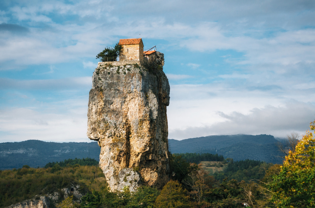 Katskhi pillar. The church on a rocky cliff. by Andrei Bortnikau on 500px.com