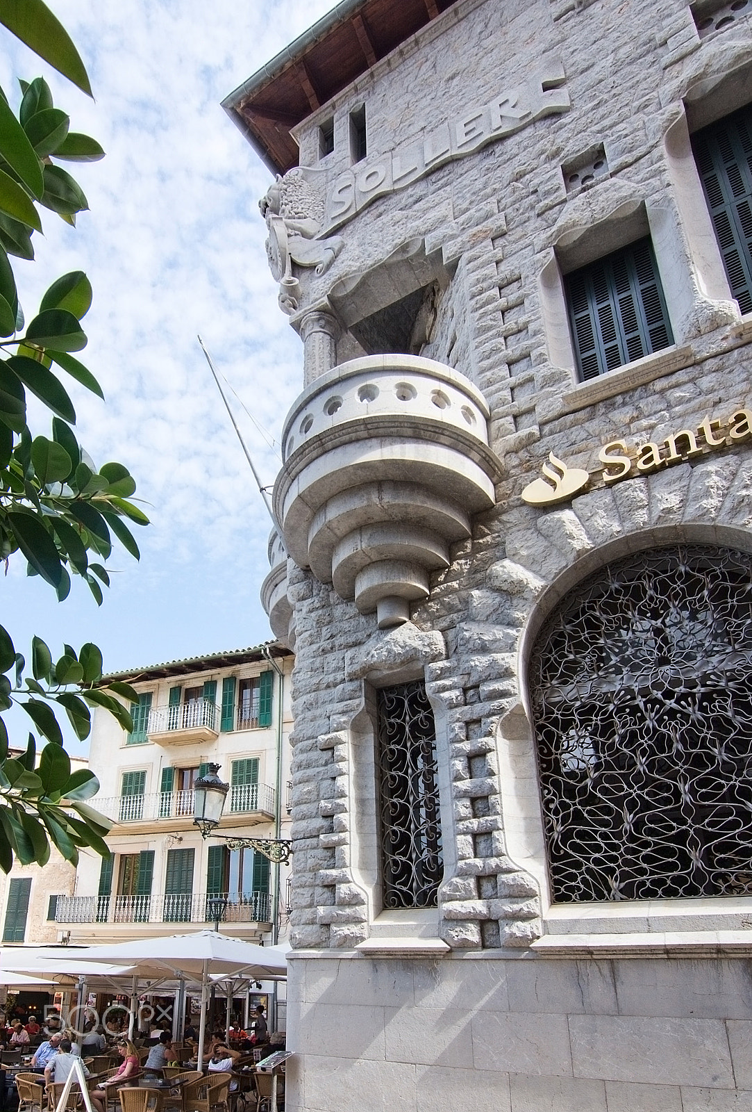 PC Micro-Nikkor 85mm f/2.8D sample photo. Modernisme bank building soller photography