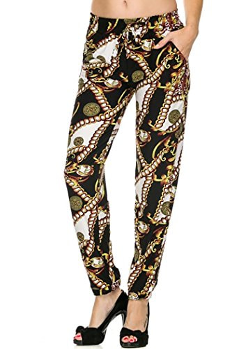 New Kathy Juniors Allover Printed Brushed Poly Smooth Jogger Pant