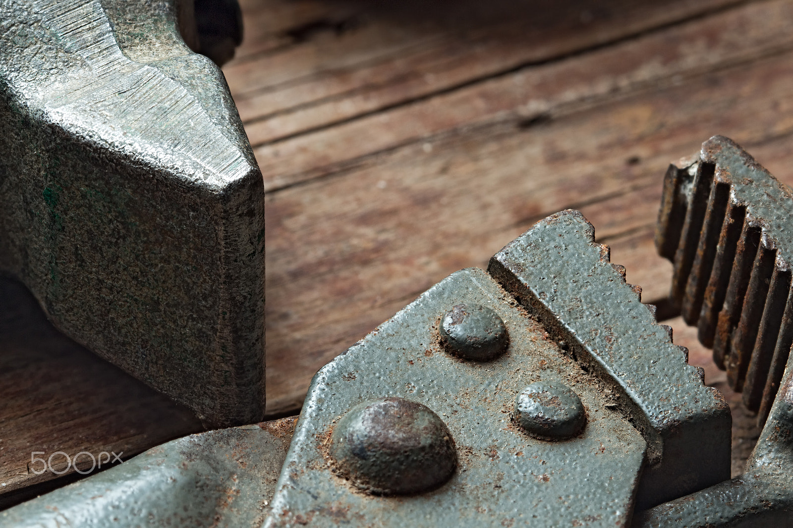 Canon EF 100mm F2.8 Macro USM sample photo. Adjustable wrench and hammer on a rough wooden background photography