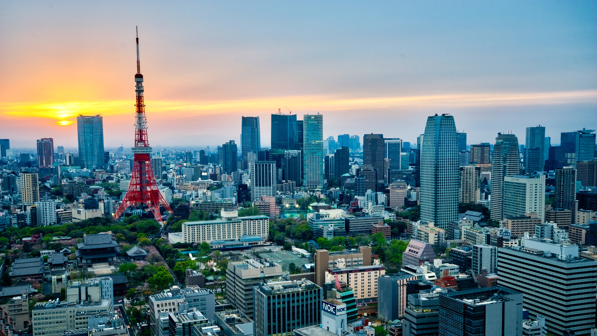 Sony a7R + Sony Vario-Tessar T* FE 16-35mm F4 ZA OSS sample photo. Tokyo at sunset photography