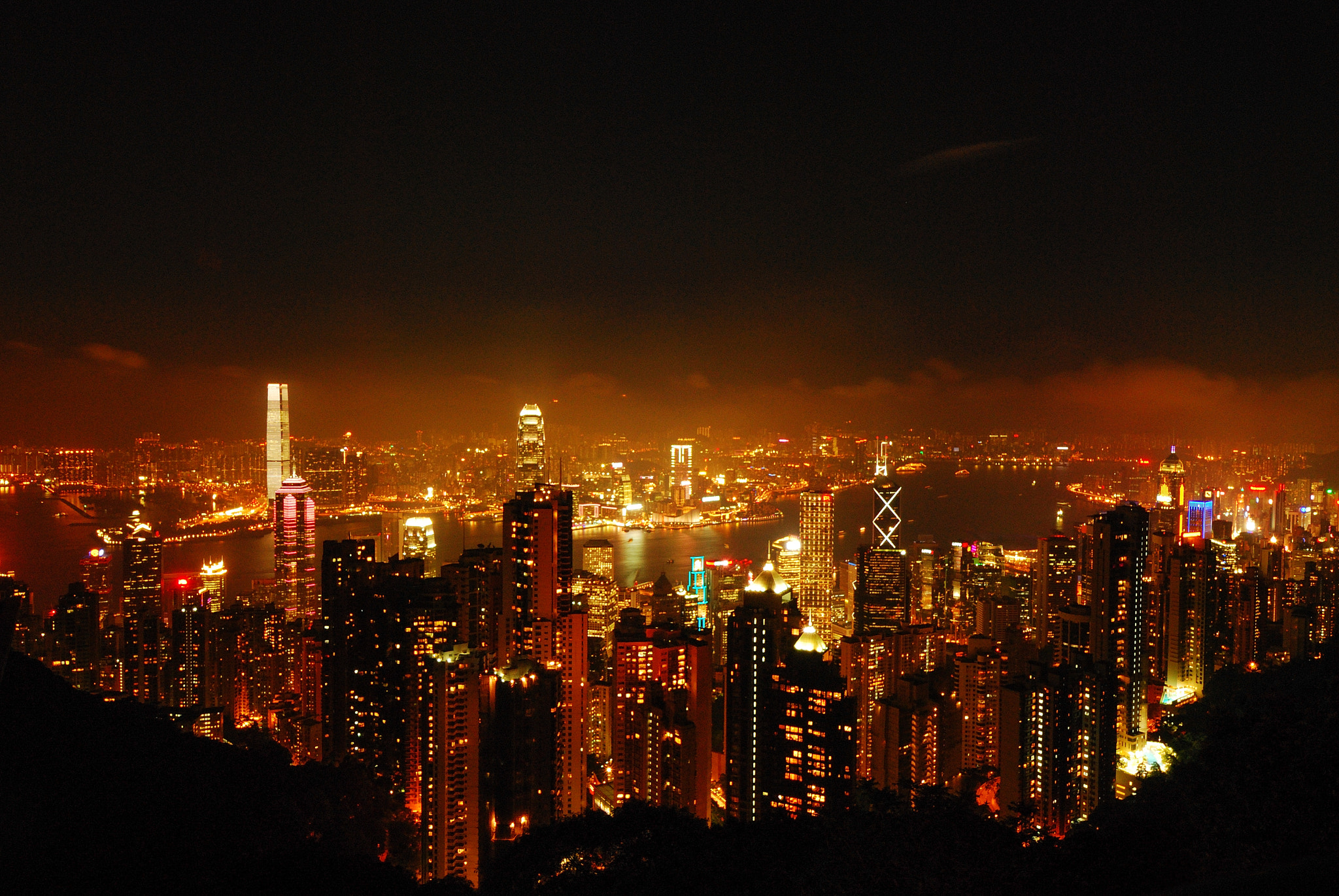 Nikon D40X sample photo. Evening skyline, hong kong city photography