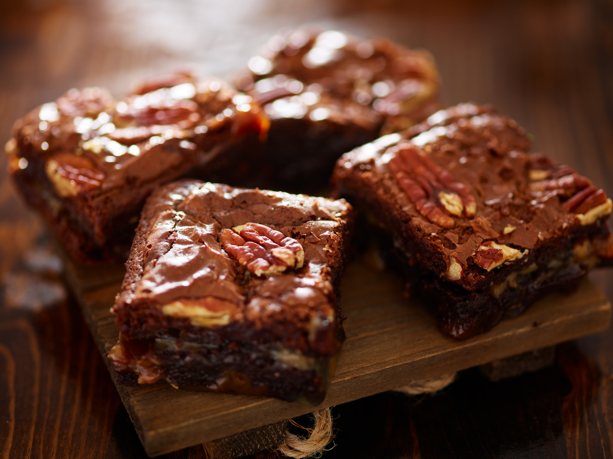 Phase One P65+ sample photo. Pecan chocolate brownies with caramel inside photography