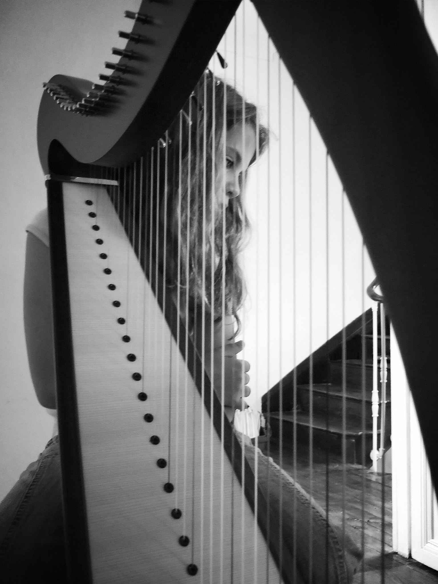 Fujifilm FinePix F30 sample photo. Harp girl photography