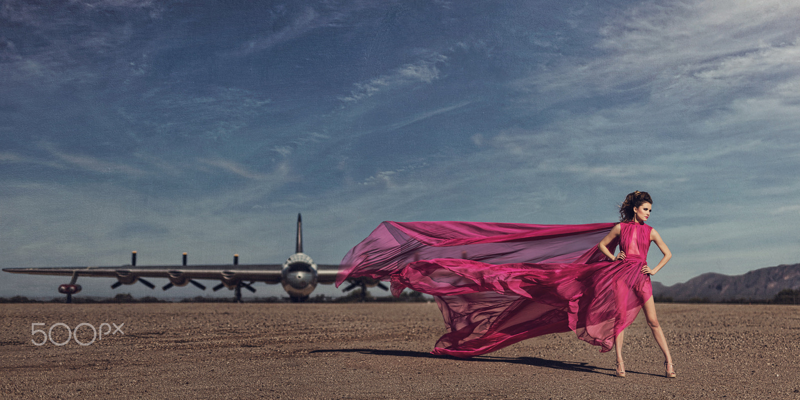 Sigma 50mm F1.4 EX DG HSM sample photo. High fashion + aviation = epic portrait photography