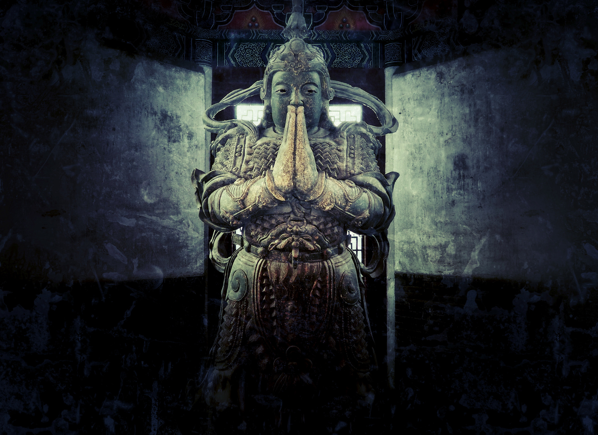 Olympus PEN E-PL8 sample photo. 中国蓟县 独乐寺 韦陀菩萨 photography