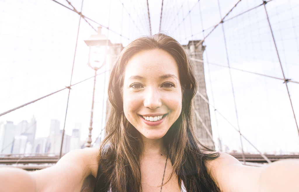 Taking selfie on the brooklyn bridge by Cristian Negroni on 500px.com
