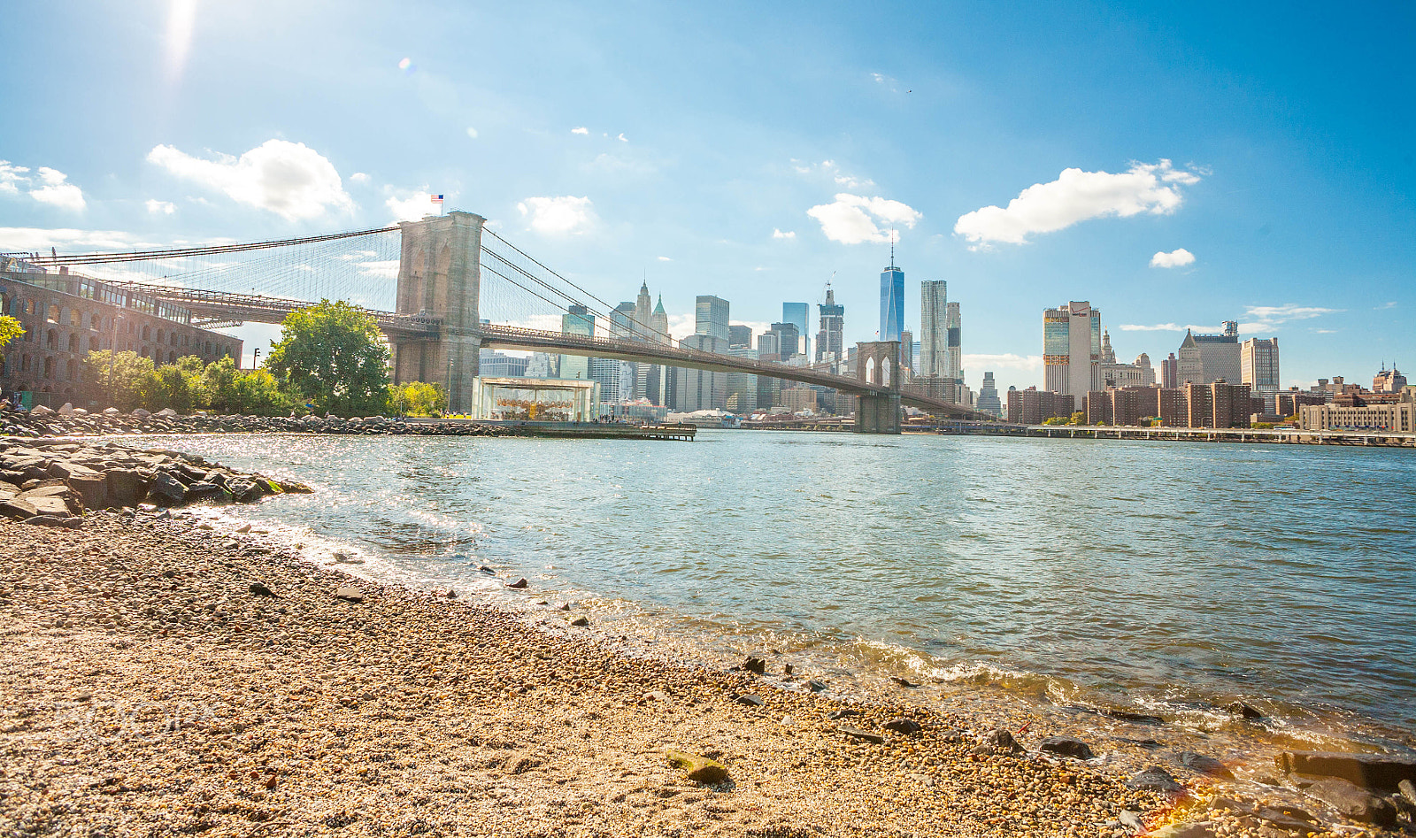 Canon EOS 5D sample photo. Brooklyn bridge from main street park photography