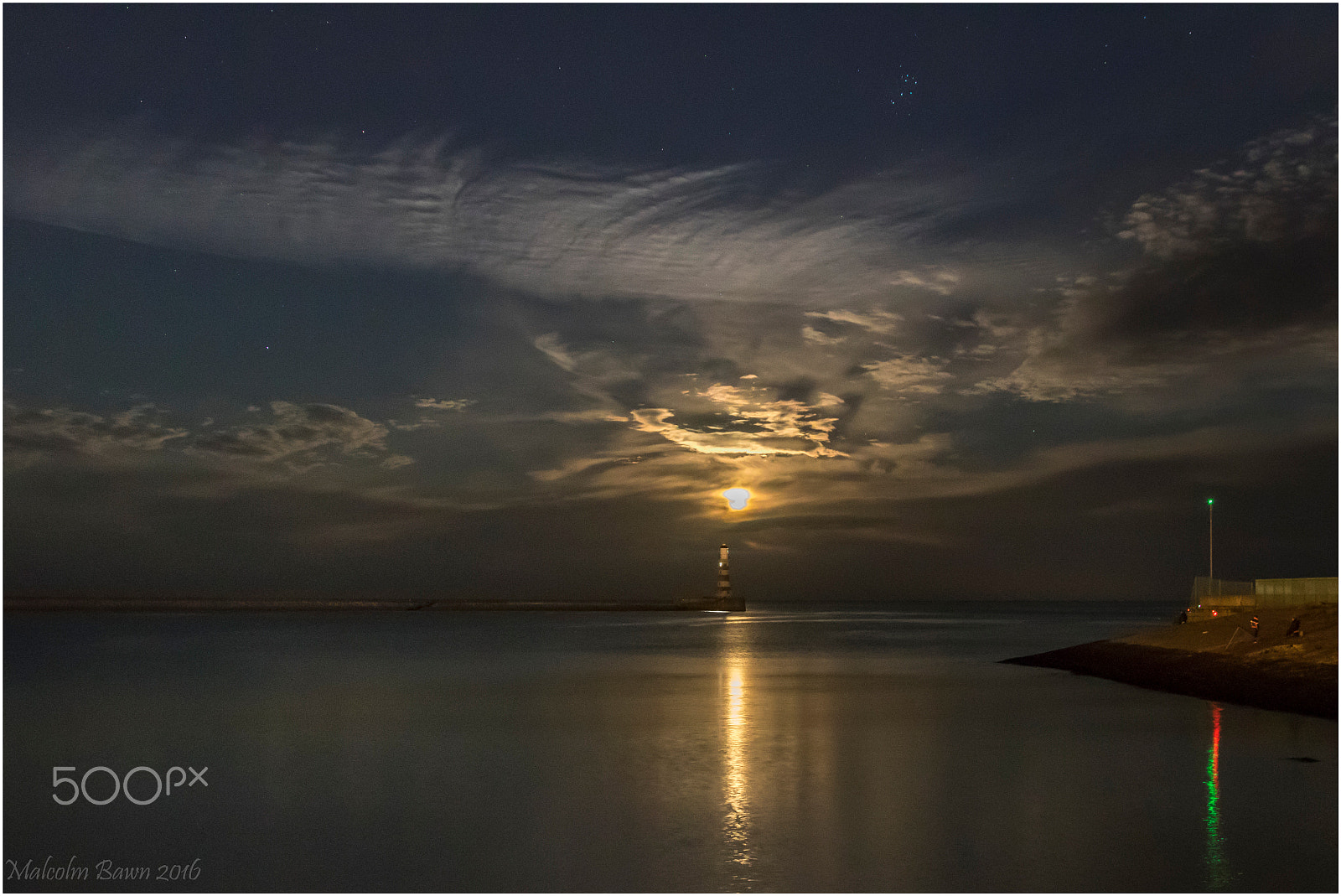 Canon EOS 760D (EOS Rebel T6s / EOS 8000D) + Canon EF 24-105mm F4L IS USM sample photo. Sunderland harbour lit by the moon photography