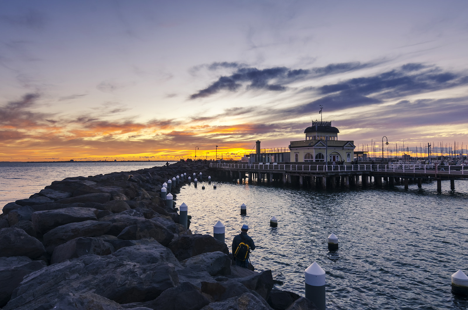 Nikon AF-S Nikkor 14-24mm F2.8G ED sample photo. Pier in sunset photography