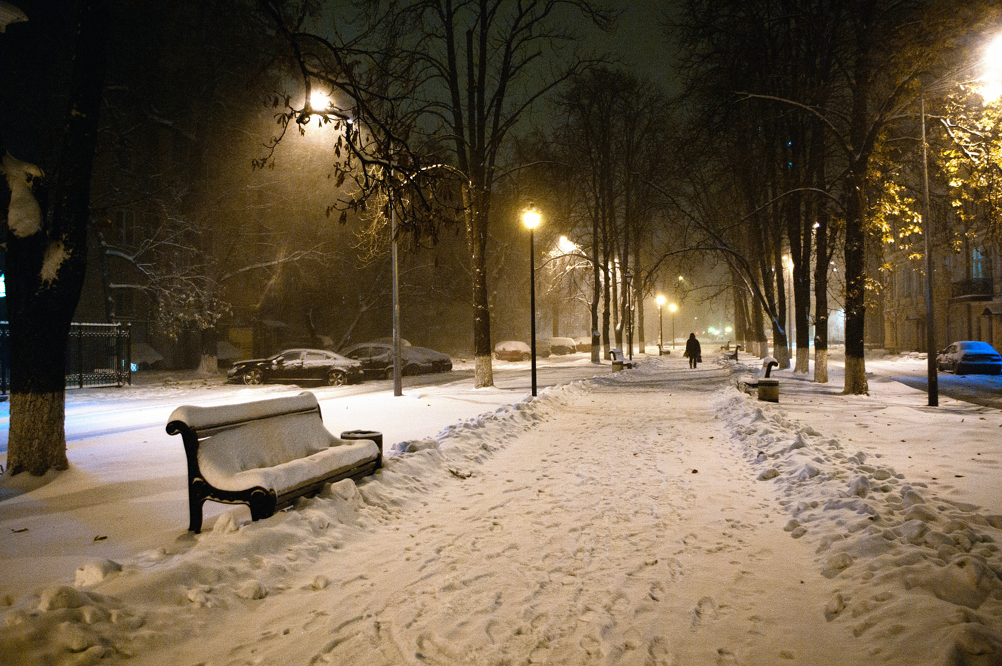 Pentax K-7 sample photo. Winter evening in kyiv photography