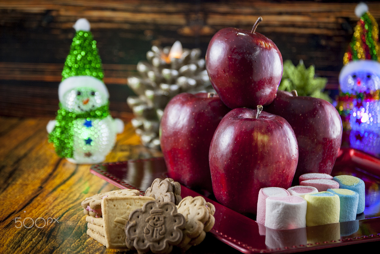 Nikon D60 sample photo. Manzana en navidad photography