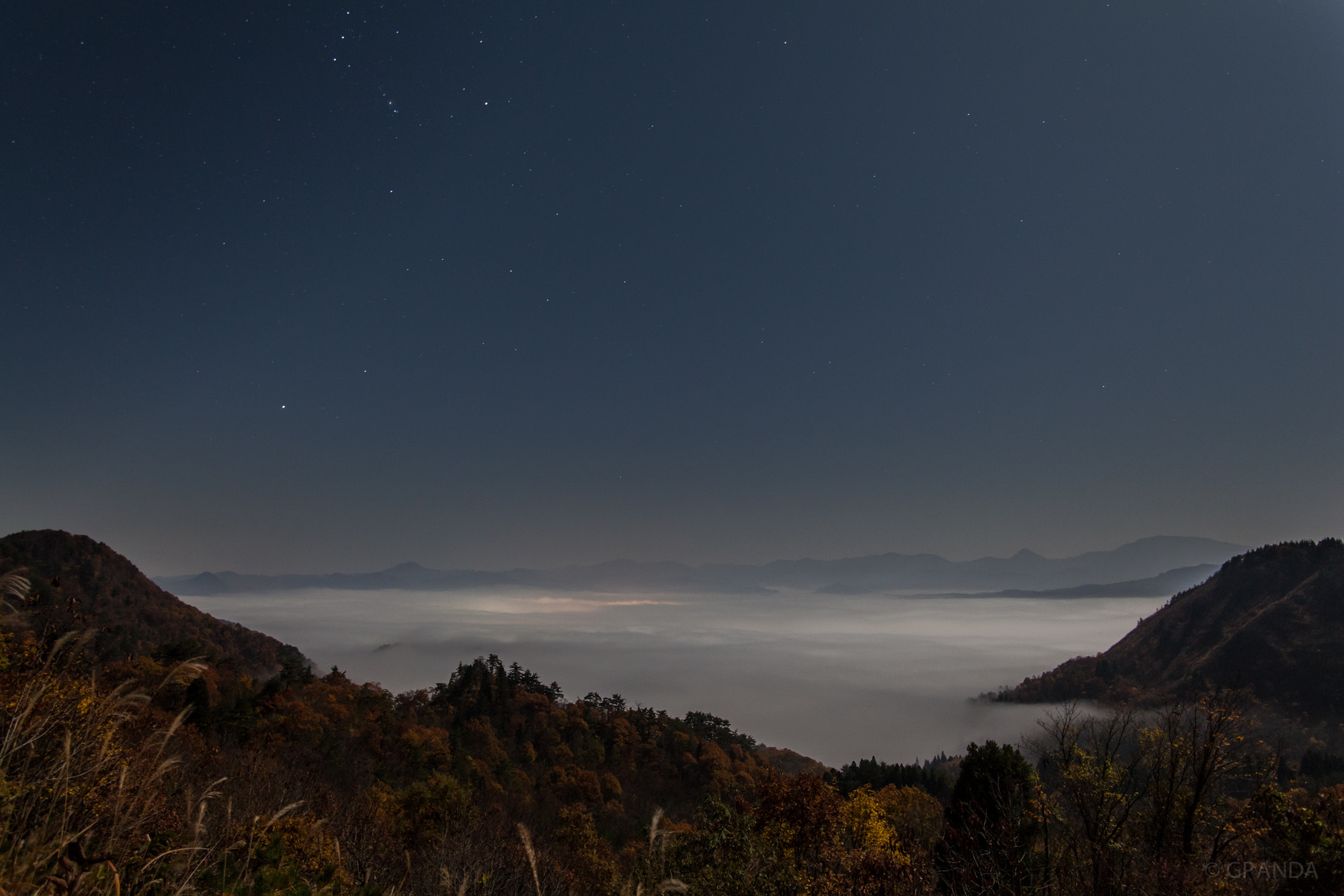 Canon EOS 5D Mark II sample photo. Sea of clouds on a moonlit night photography