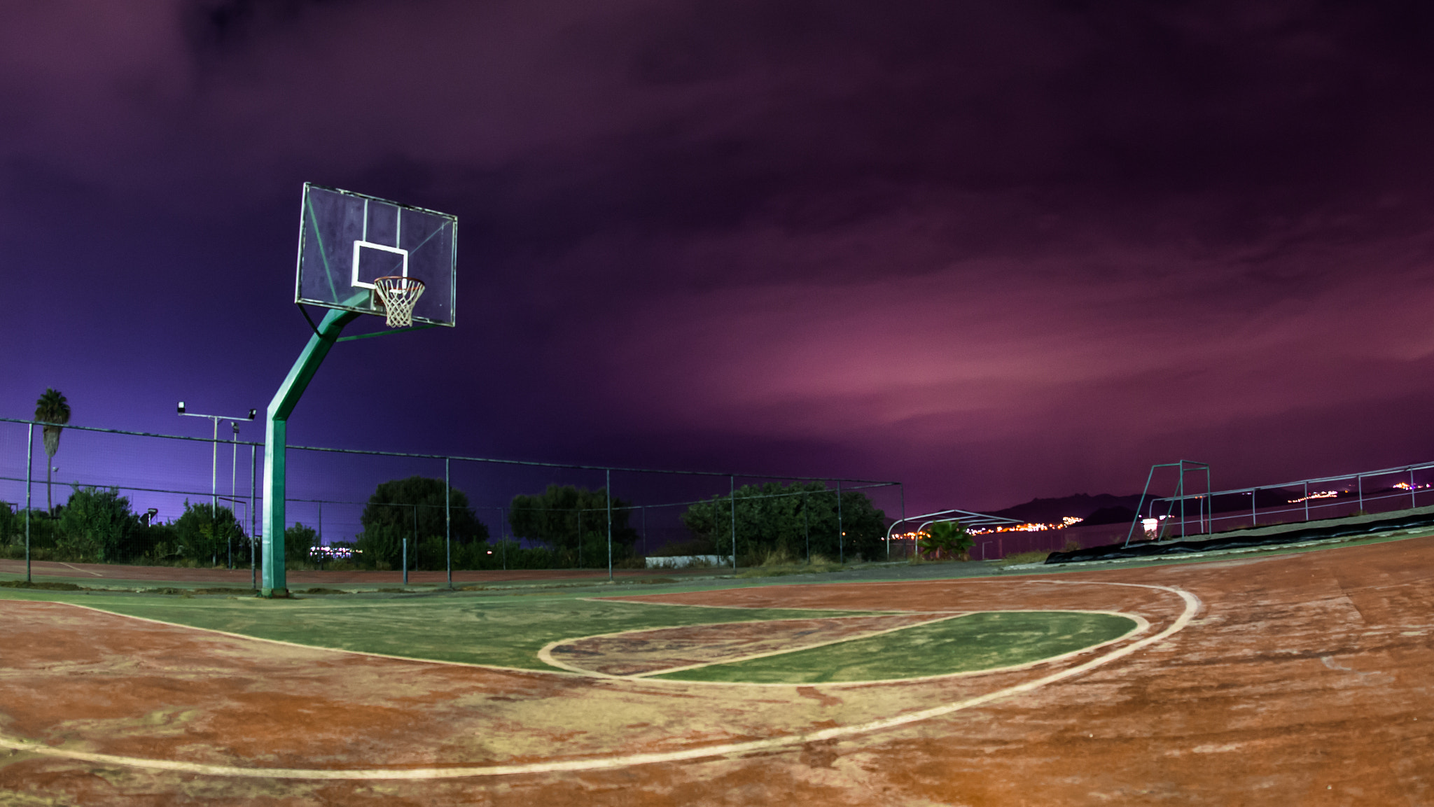 Pentax K-5 sample photo. Basketball court at night photography