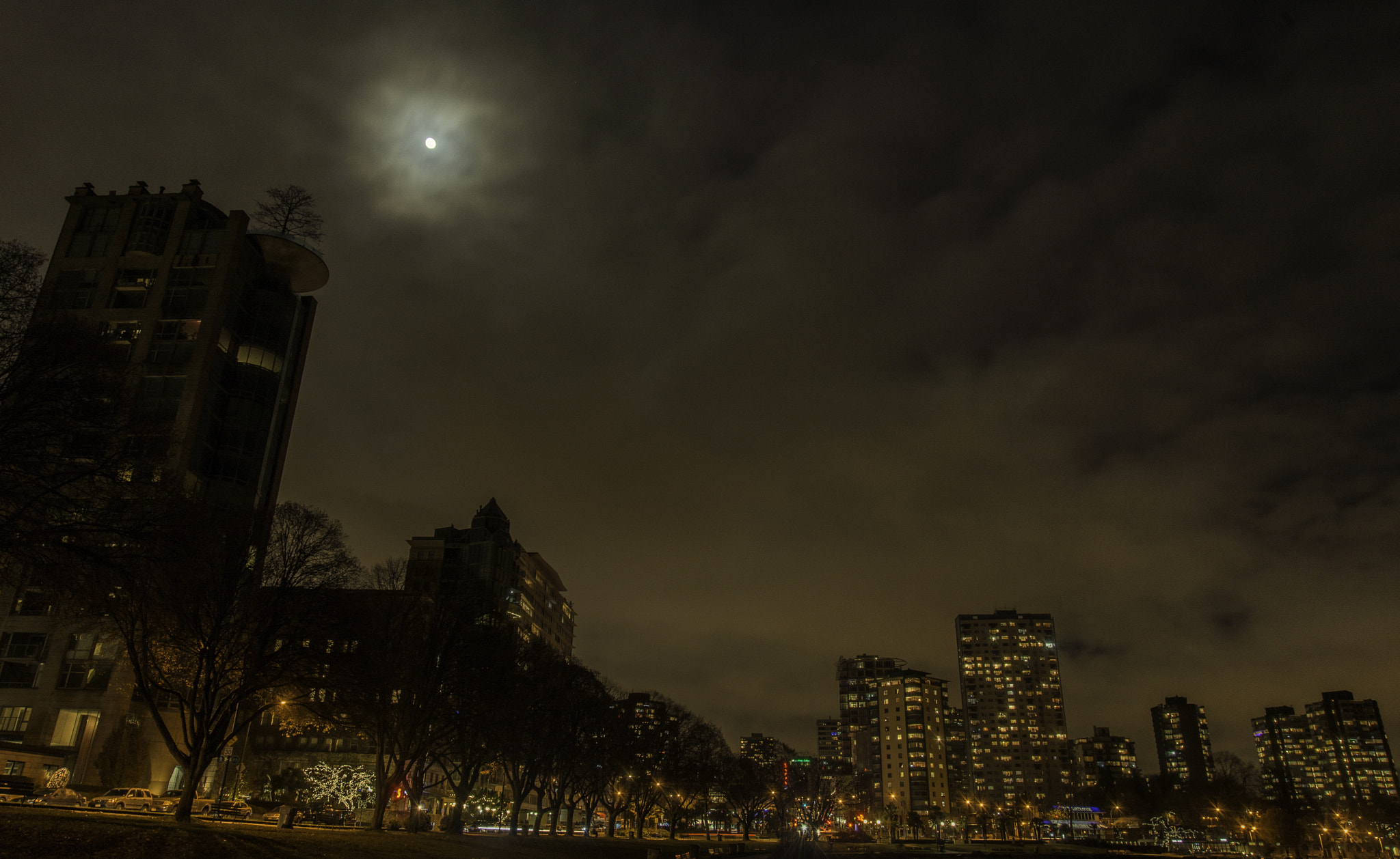 Nikon D610 sample photo. Vancouver from english bay at night photography