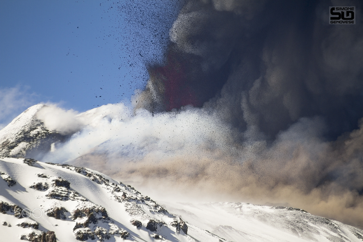 Canon EOS 7D + Canon EF 70-210mm f/4 sample photo. Volcanic explosion photography