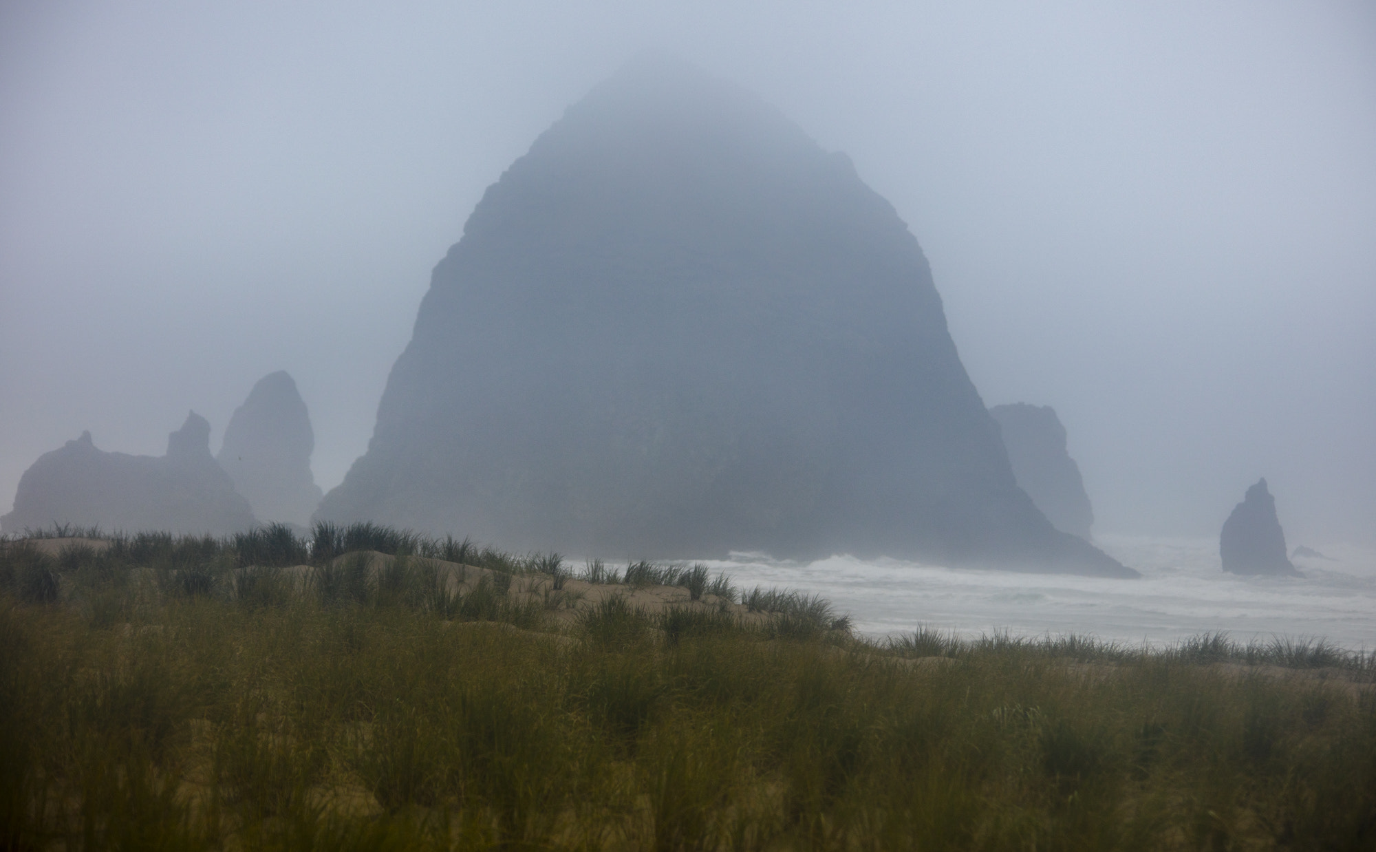 Canon EOS 5DS R sample photo. Cannon beach in the fog photography