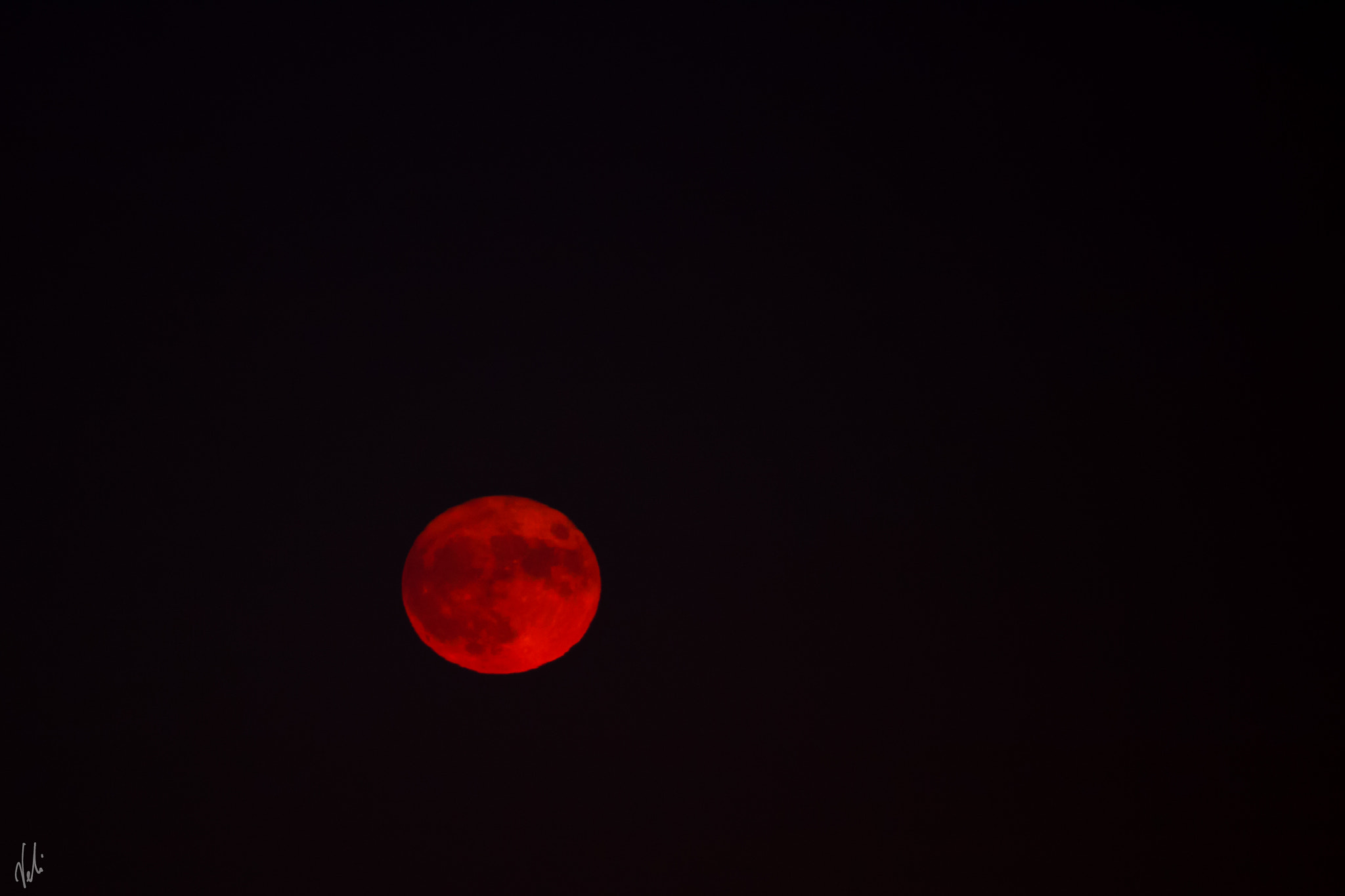 Canon EOS 750D (EOS Rebel T6i / EOS Kiss X8i) + EF75-300mm f/4-5.6 sample photo. Red super moon nov 14th photography