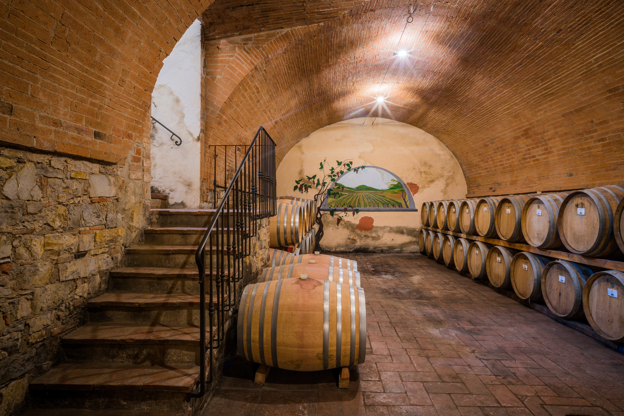 E 21mm F2.8 sample photo. Tuscan wine cellar photography