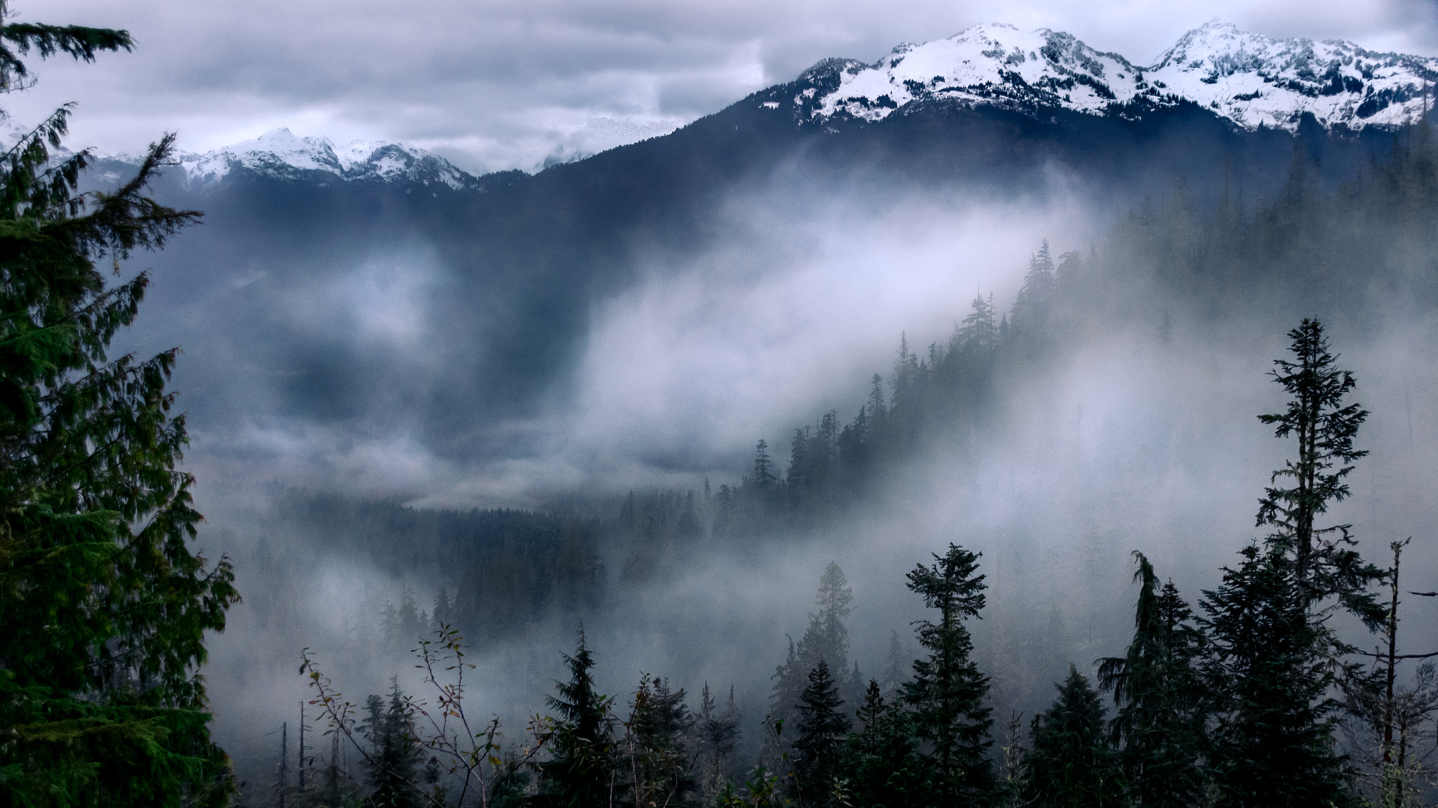 Sony SLT-A57 sample photo. Storm & mist in the valley photography