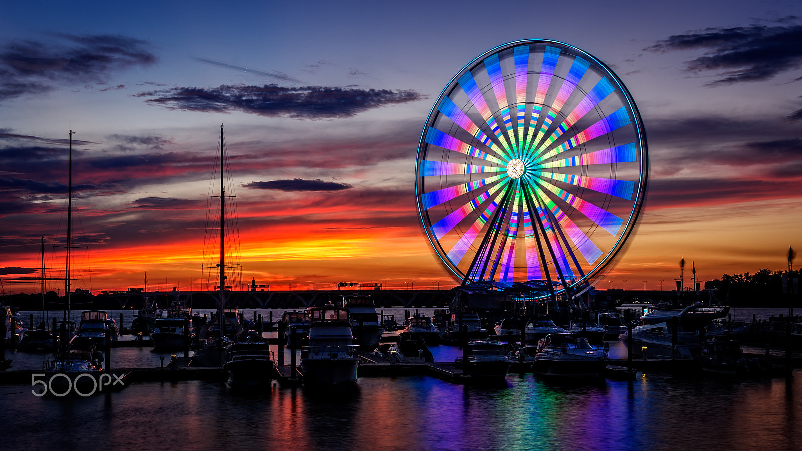 Nikon D4 sample photo. The capital wheel at national harbor photography