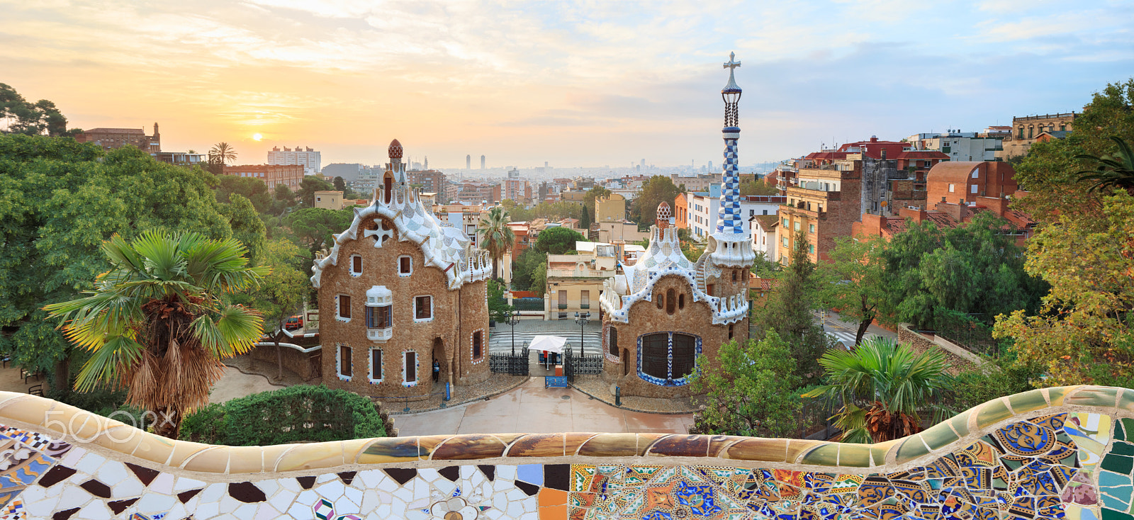 Canon TS-E 24.0mm f/3.5 L II sample photo. Famous park guell, spain photography
