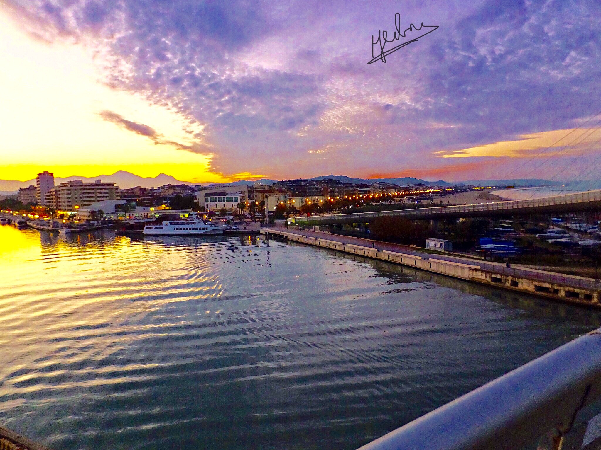 Fujifilm FinePix F900EXR sample photo. Sunset from the coast of pescara to the mountains of the gran sasso photography