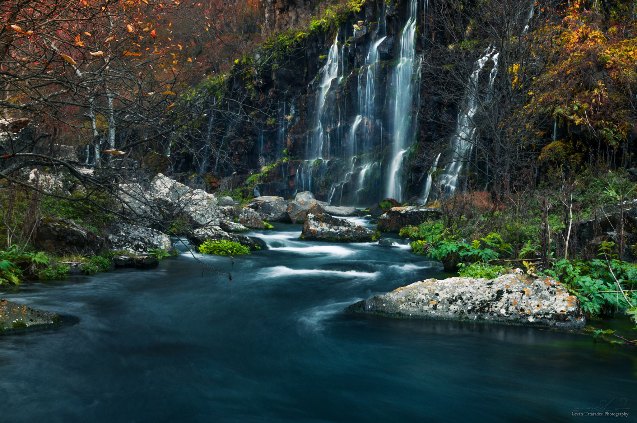 Nikon D300 sample photo. Waterfall between spring and autumn photography