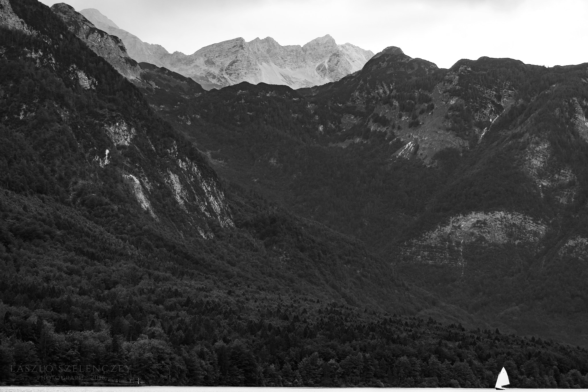 Pentax K-30 + Tamron AF 80-210mm F4-5.6 (178D) sample photo. Mountains above lake bohinj photography