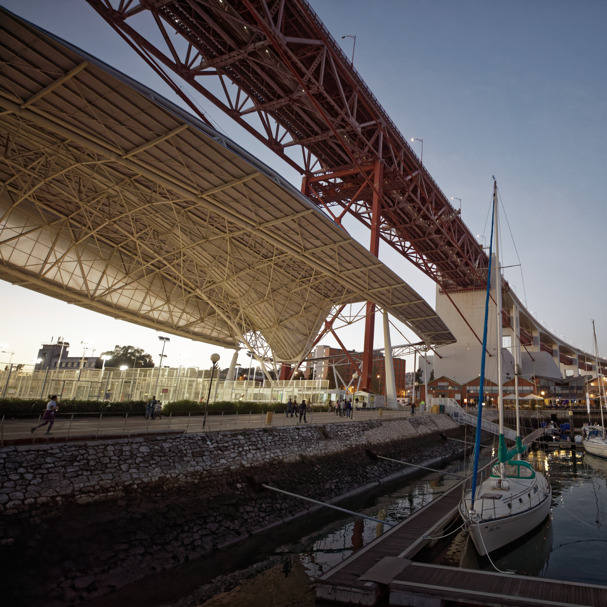 Canon 15mm sample photo. Under the bridge in lisbon photography